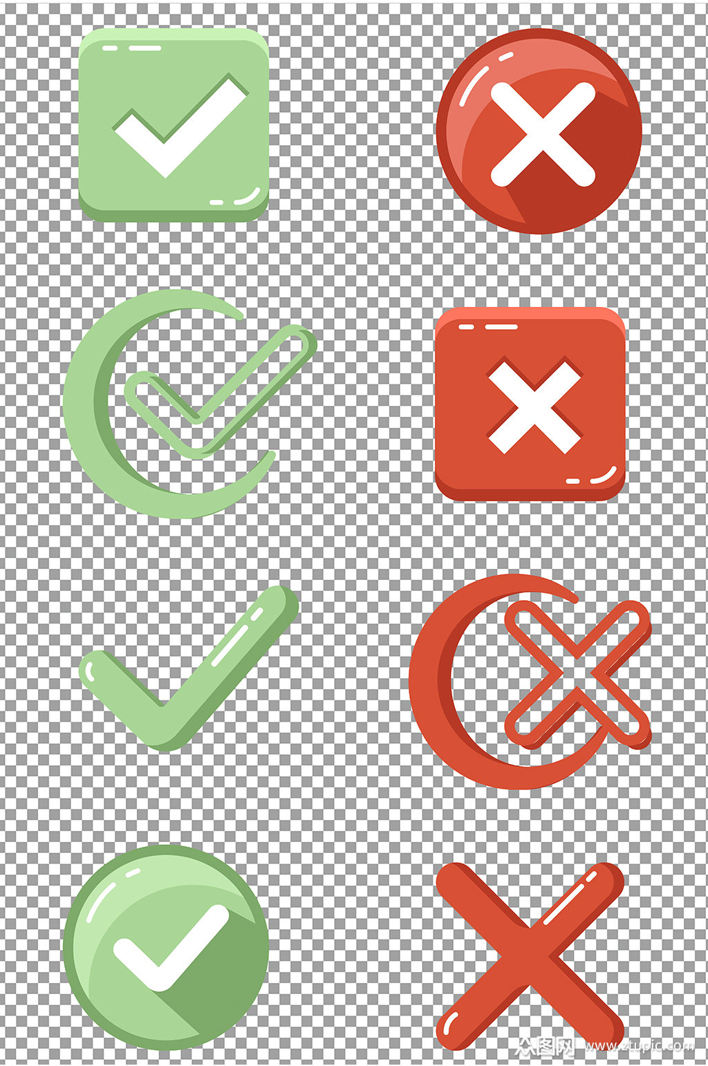 手绘对勾叉叉图片素材