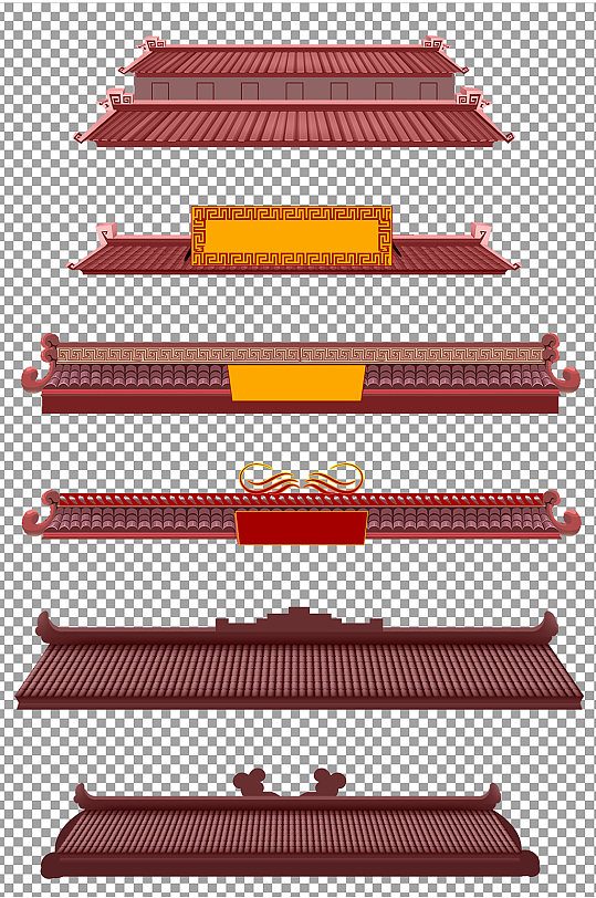 红瓦屋檐建筑图片