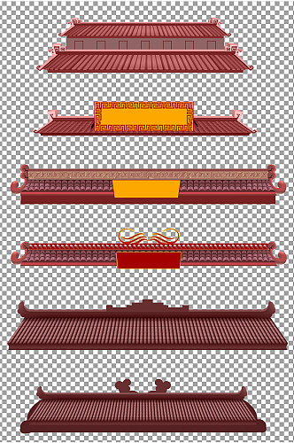 红瓦屋檐建筑图片