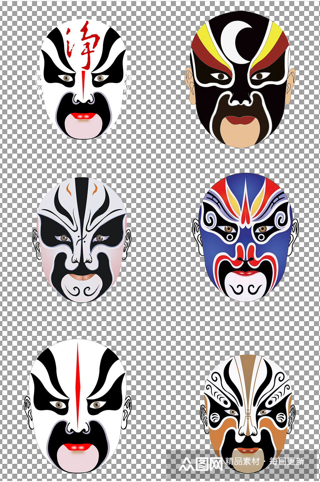 京剧脸谱图片素材元素