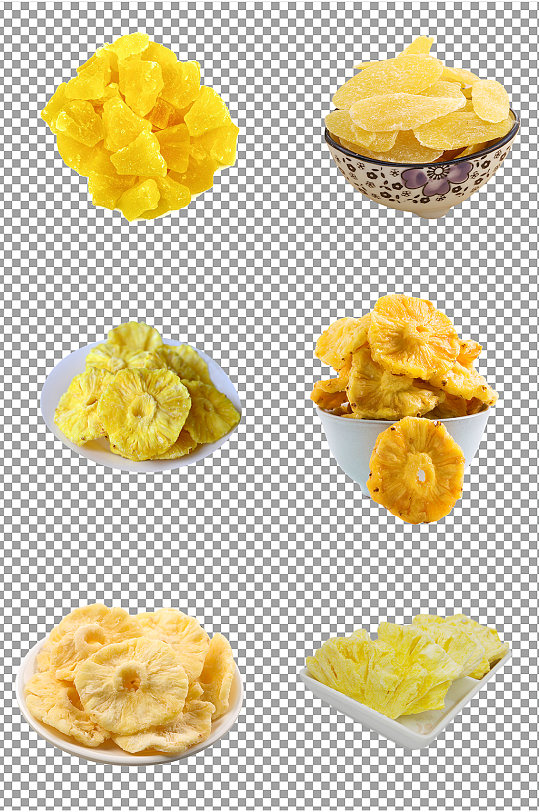 菠萝水果干零食素材