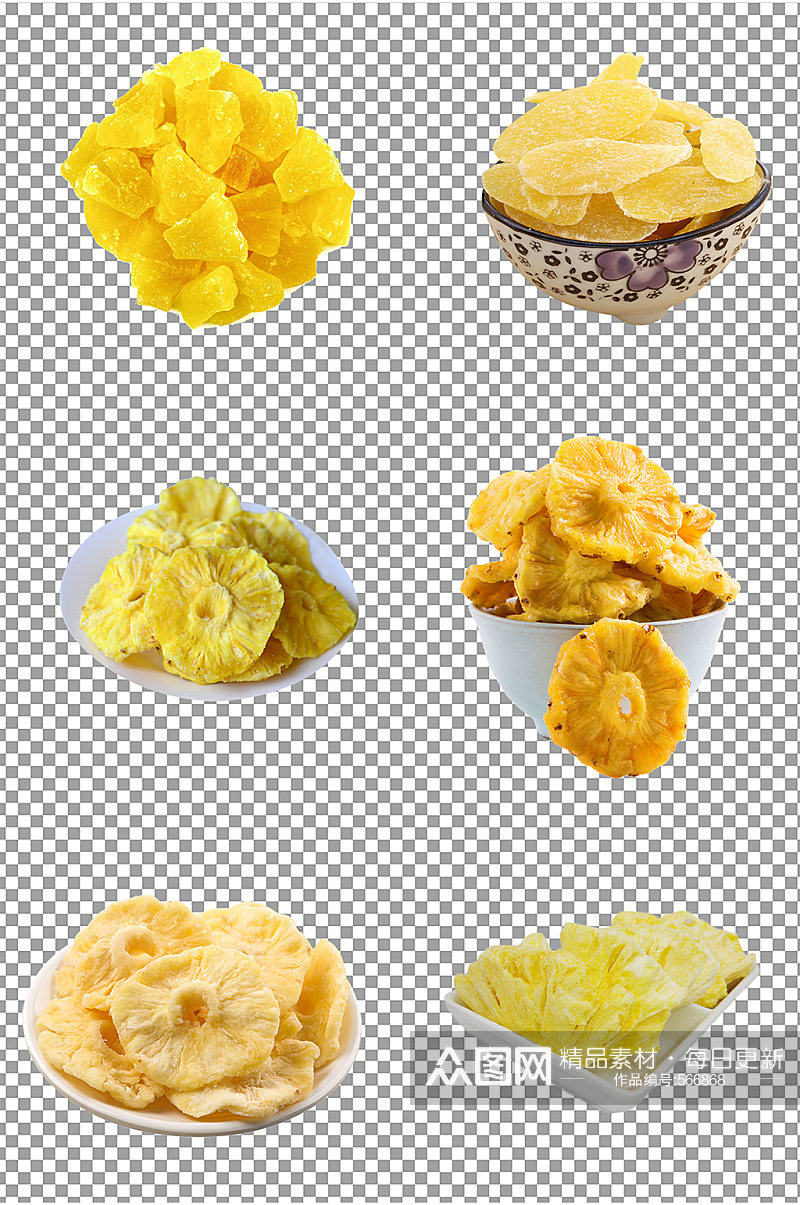 菠萝水果干零食素材素材