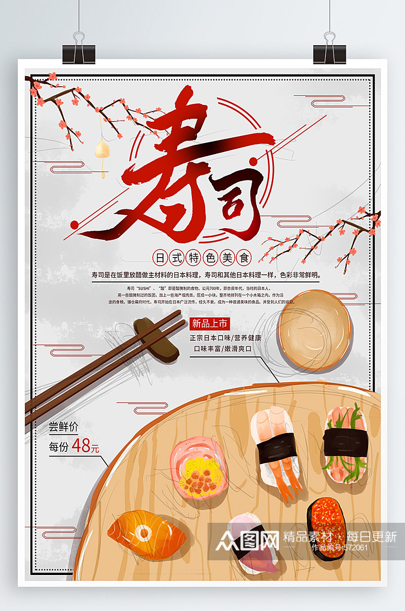寿司美食宣传海报素材