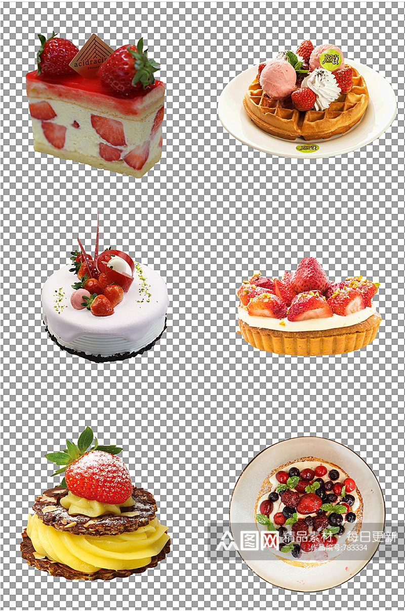 甜点草莓蛋糕素材素材