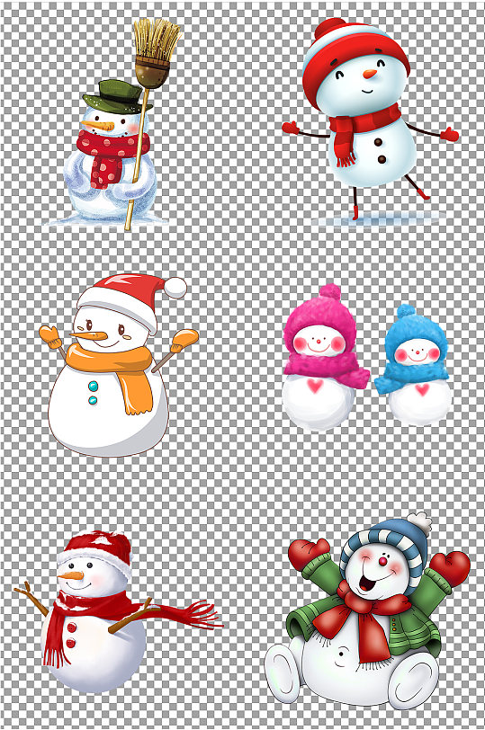 圣诞雪人音乐队插画png
