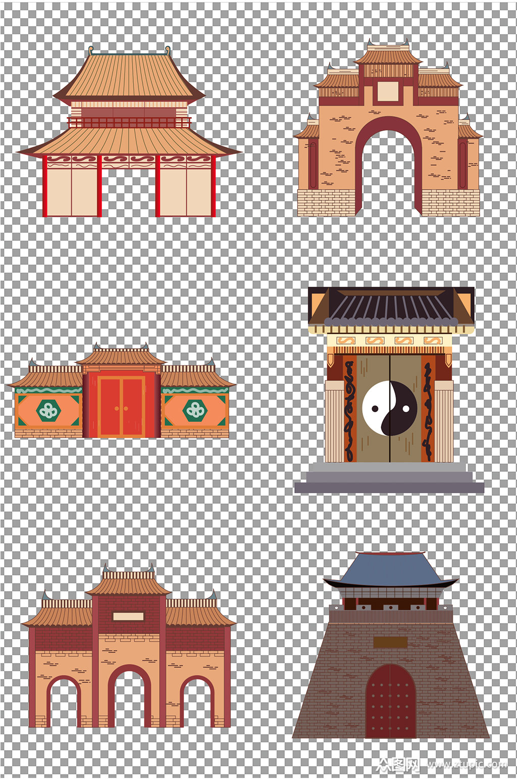 传统建筑城门图片