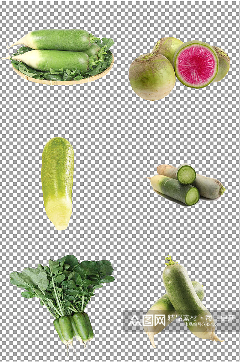 绿皮萝卜蔬菜素材素材