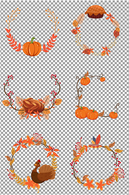 感恩节南瓜火鸡装饰边框图片