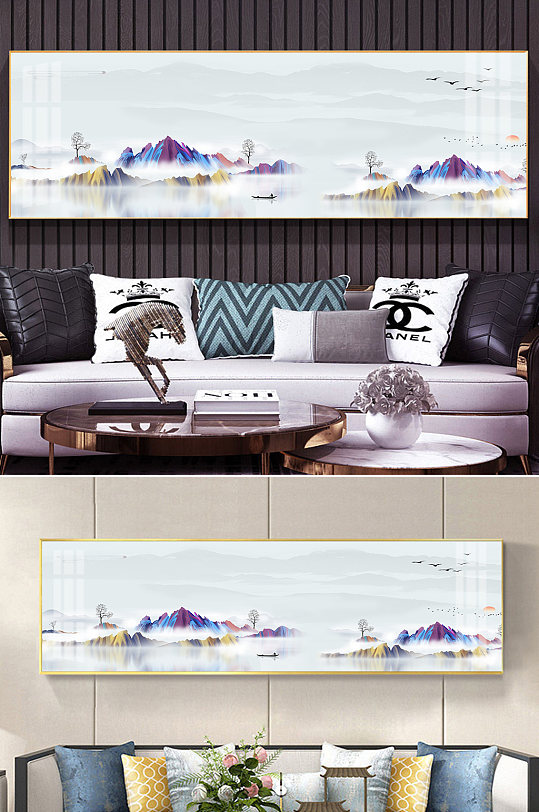 抽象山水装饰挂画-众图网