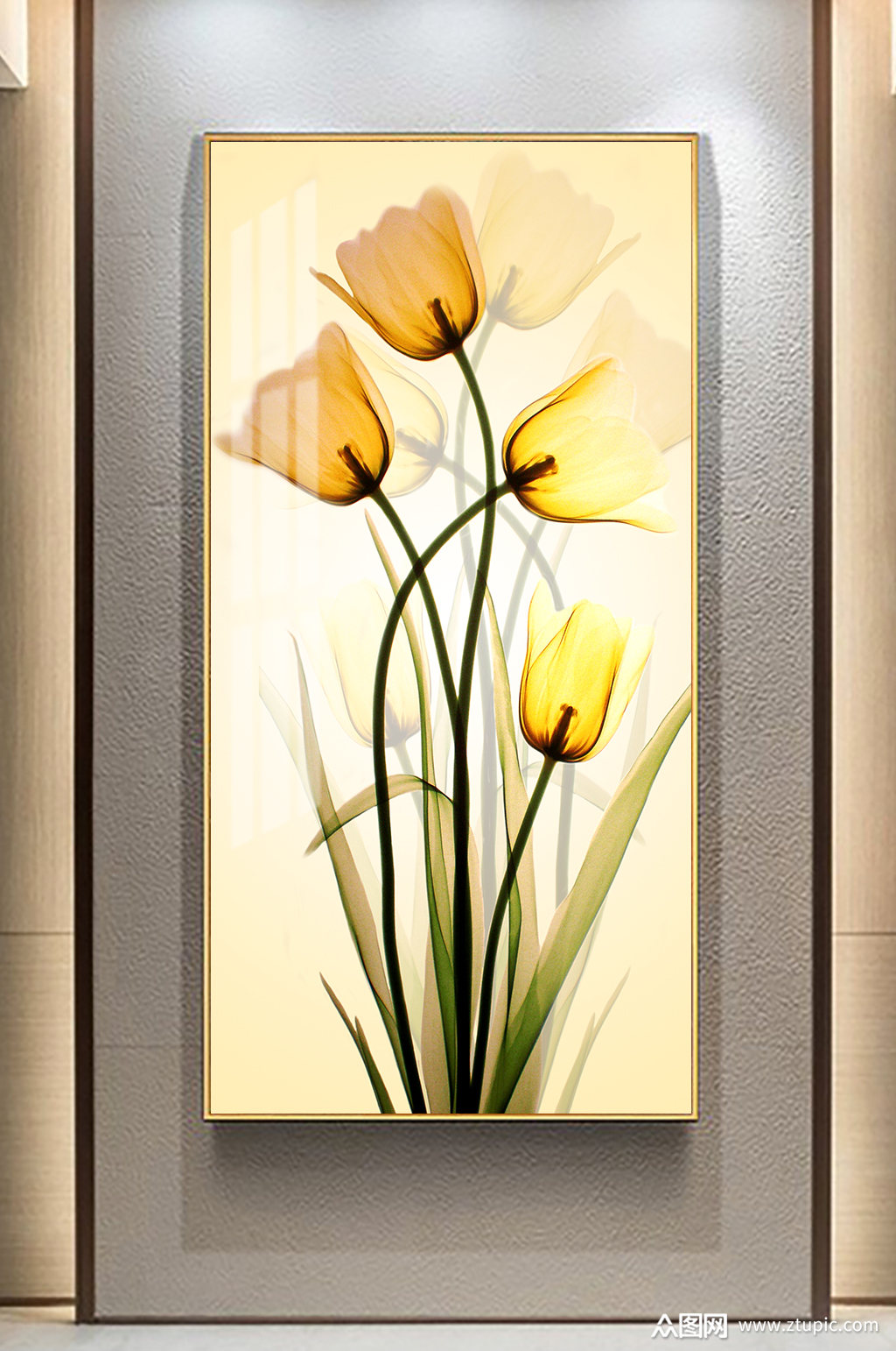 郁金香玄关装饰画素材