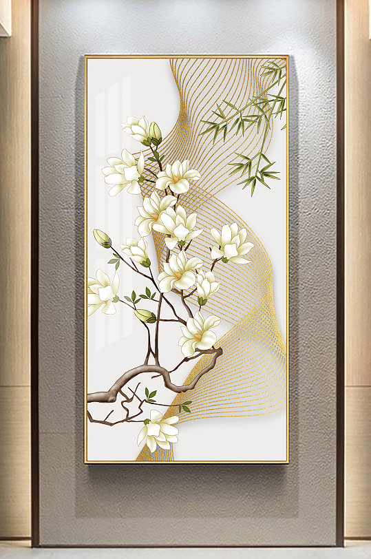 兰花中式玄关装饰画