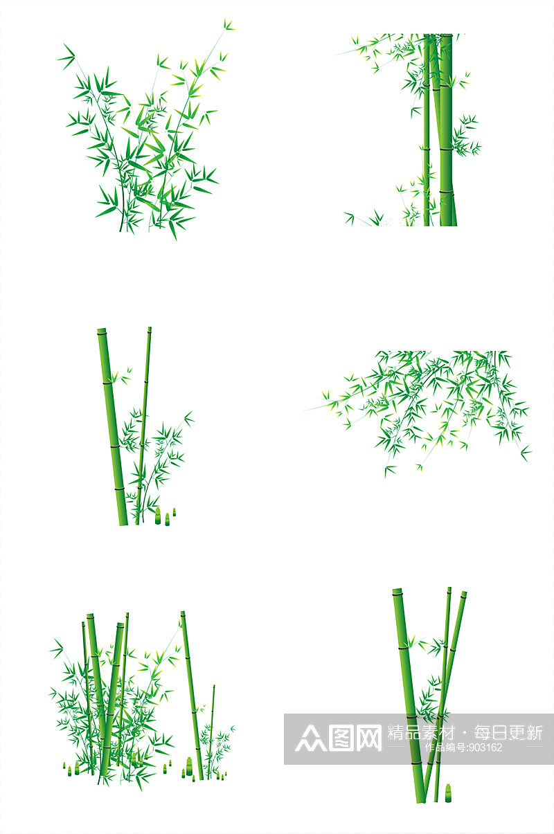 绿色竹子免扣素材素材