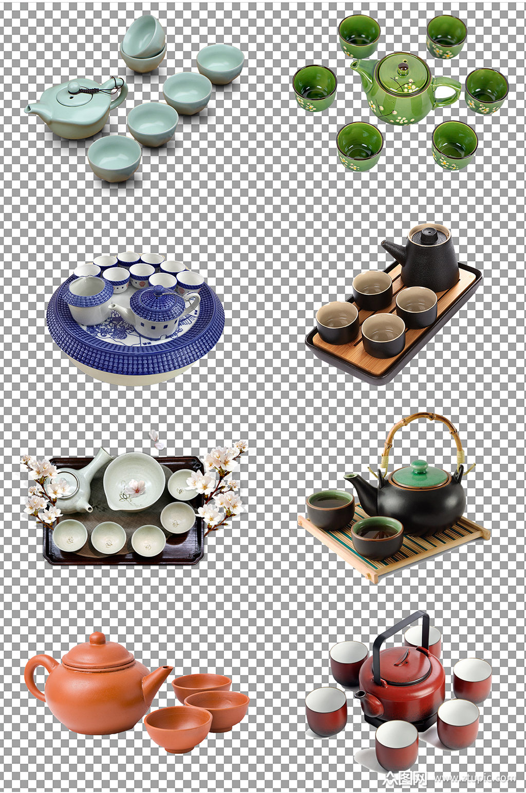 陶瓷花纹茶具图片素材