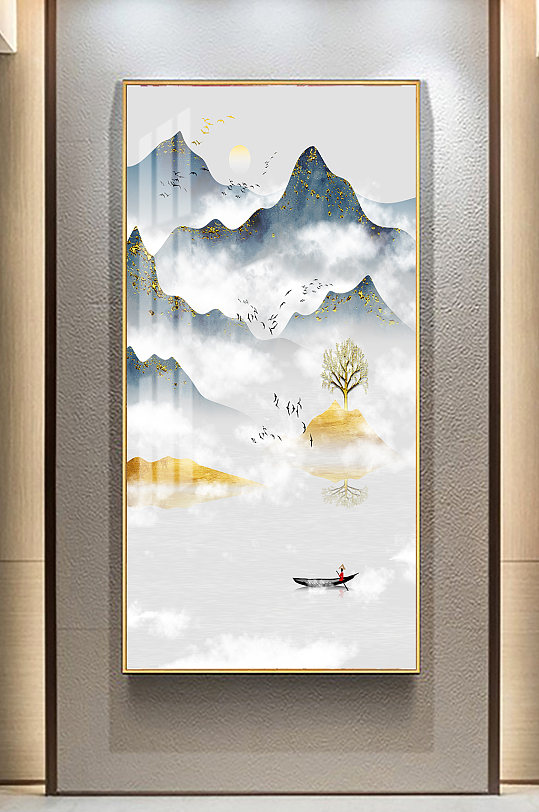 意境山水玄关装饰画