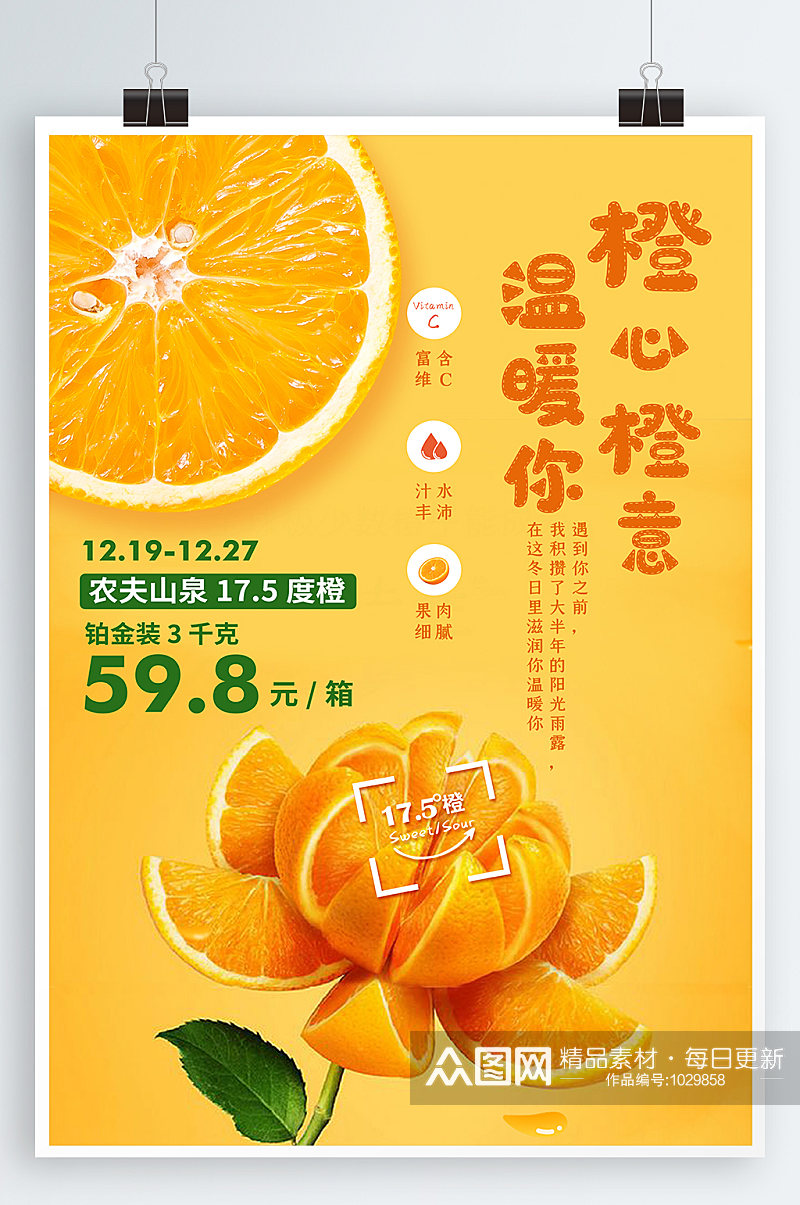橙子水果宣传海报素材