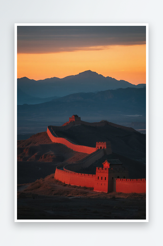抽象的红色长城背景
