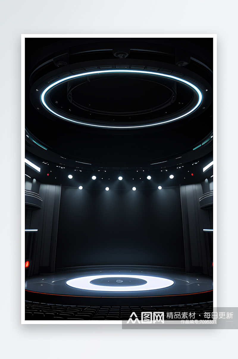 一个具有圆形光线的3D未来感电商背景舞台素材