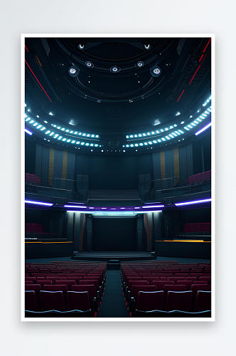 一个具有圆形光线的3D未来感电商背景舞台
