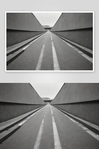 现实照片中的城市街道与灰色调的融合