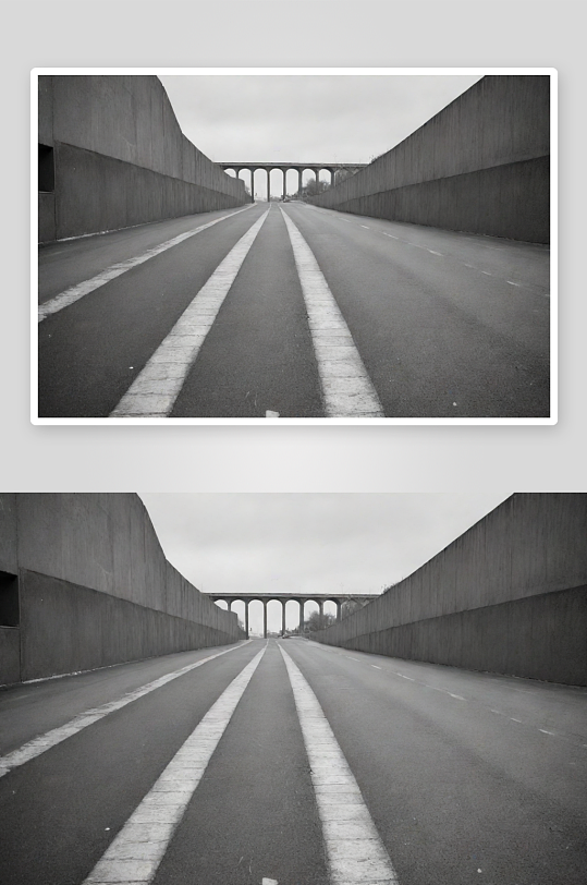 现实照片中的城市街道与灰色调的融合