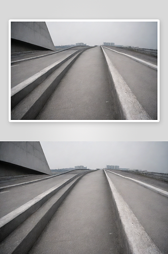 现实照片中的城市街道与灰色调的融合