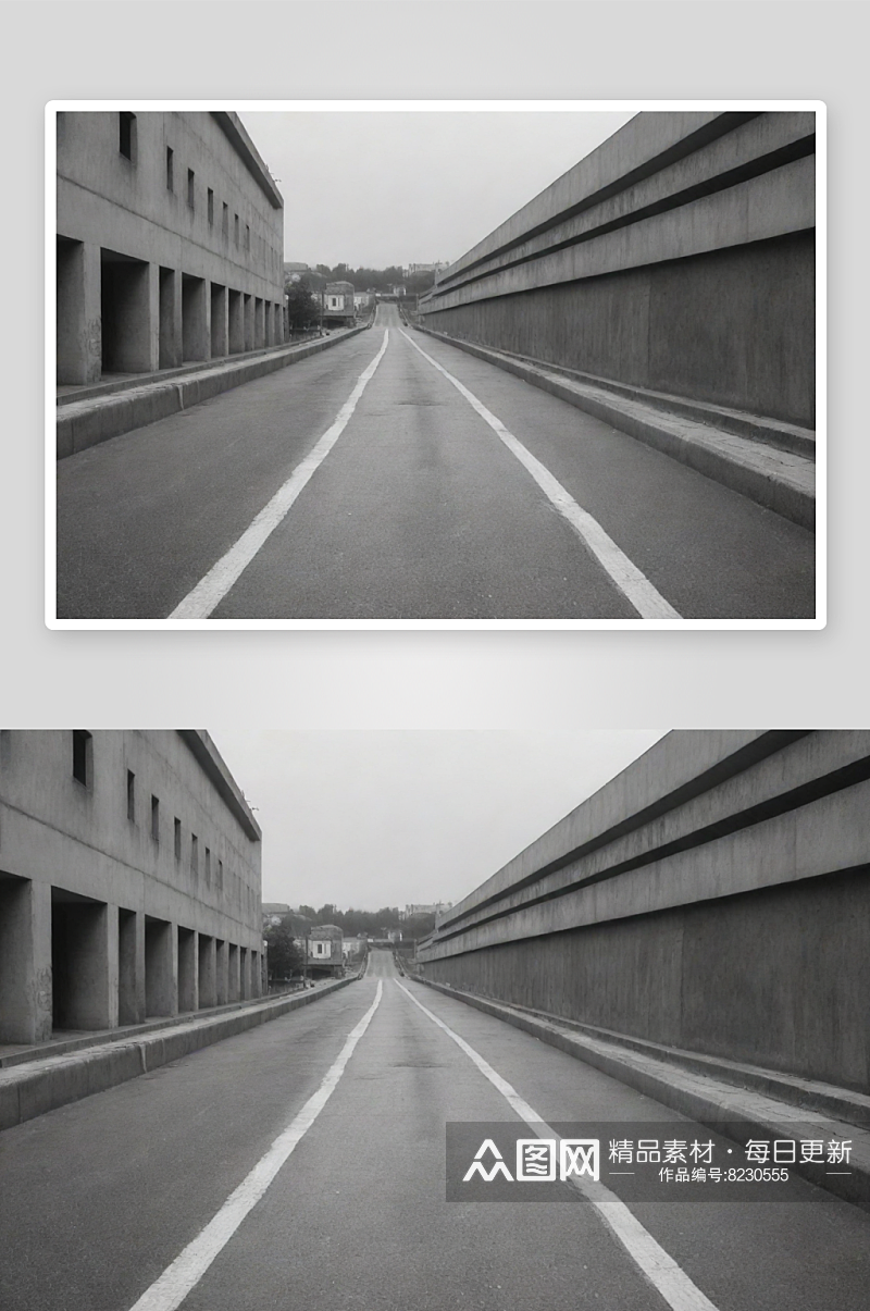 街道照片中现实城市建筑的灰色调呈现素材
