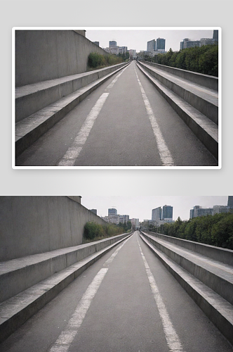 灰色调的现实城市街道景观