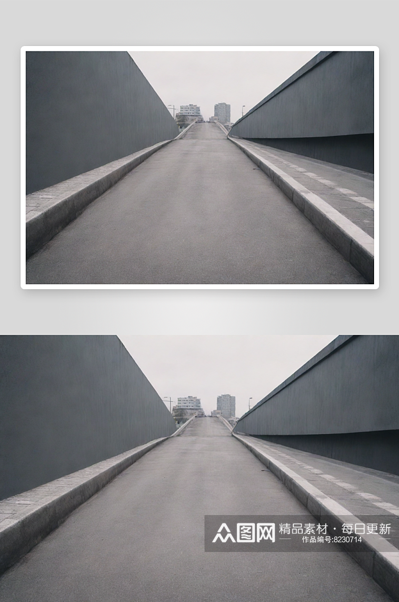 灰色调的现实城市街道景观素材