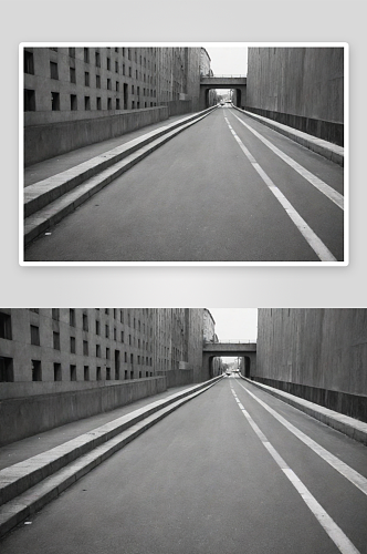 渡槽在现代城市街道照片中的景象