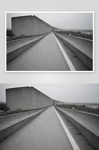 街道照片中现实城市建筑的灰色调呈现