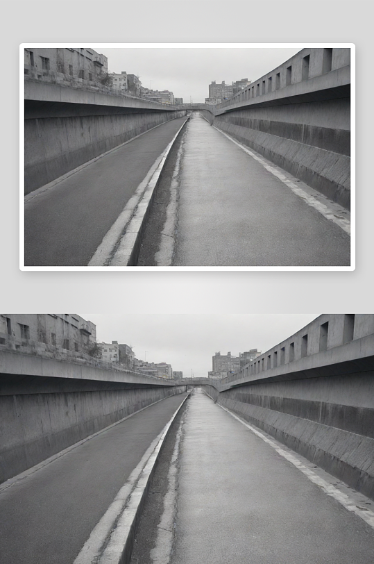 街道照片中现实城市建筑的灰色调呈现