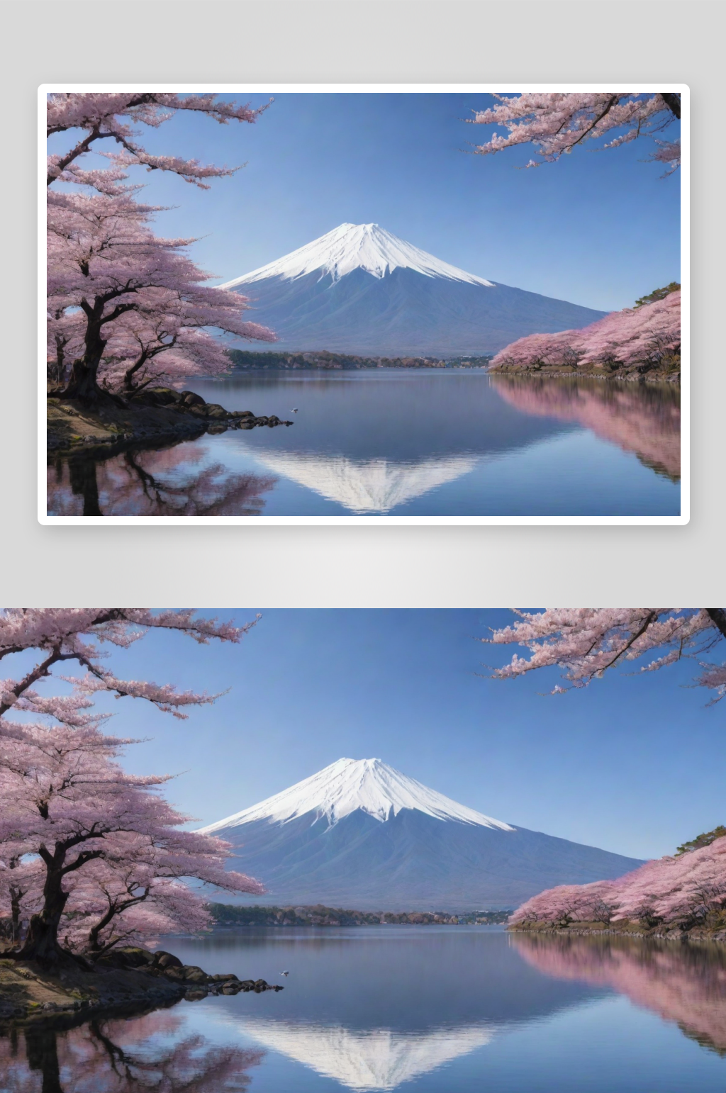 白雪皑皑富士山的壮丽之美素材
