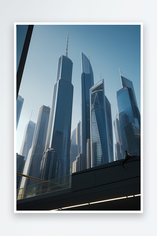 变化的世界摩天大楼展示的进步之光