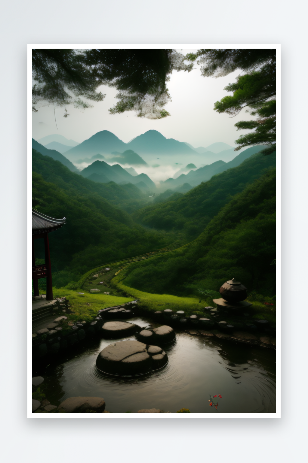 生机勃勃的武夷山茶叶的茂盛与青翠素材