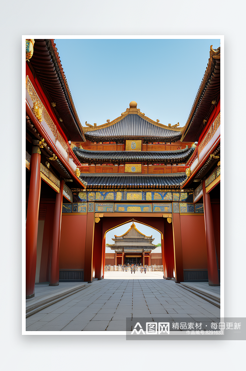 北京故宫中国辉煌与文化的见证素材