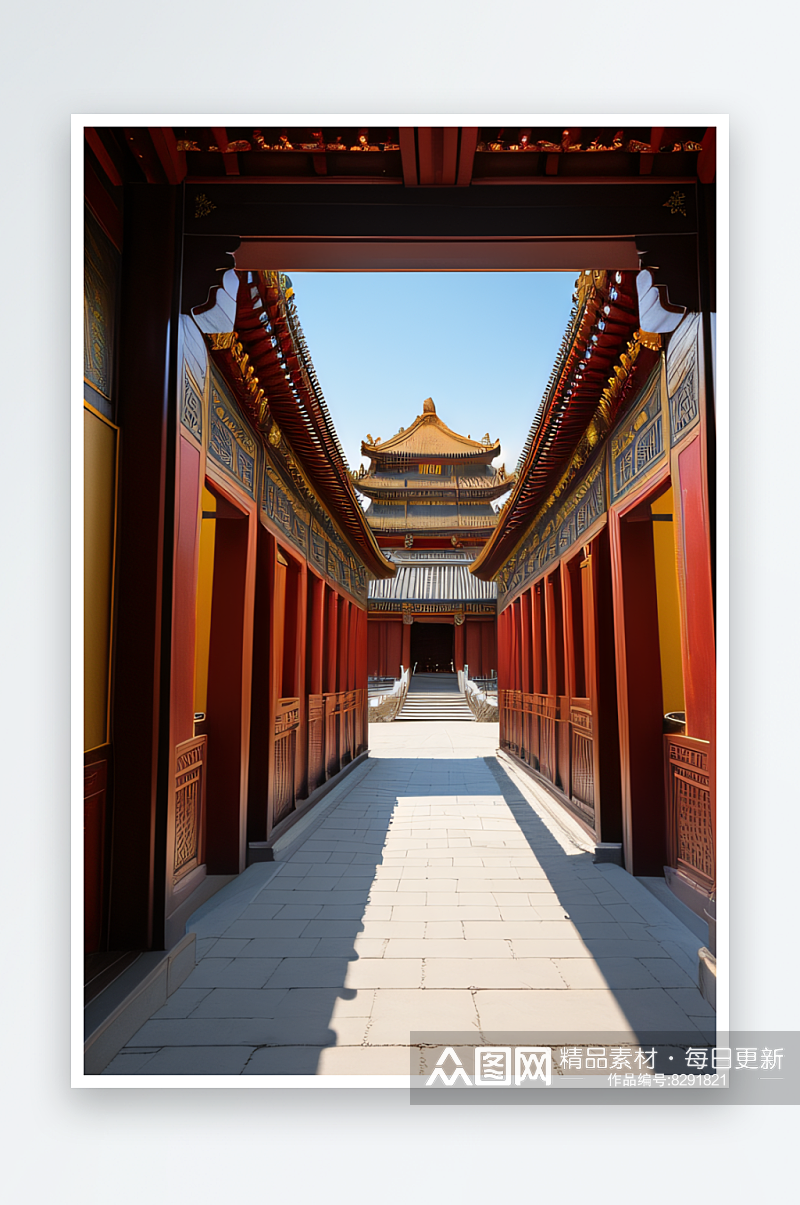红墙金瓦的华丽风采北京故宫的独特魅力素材