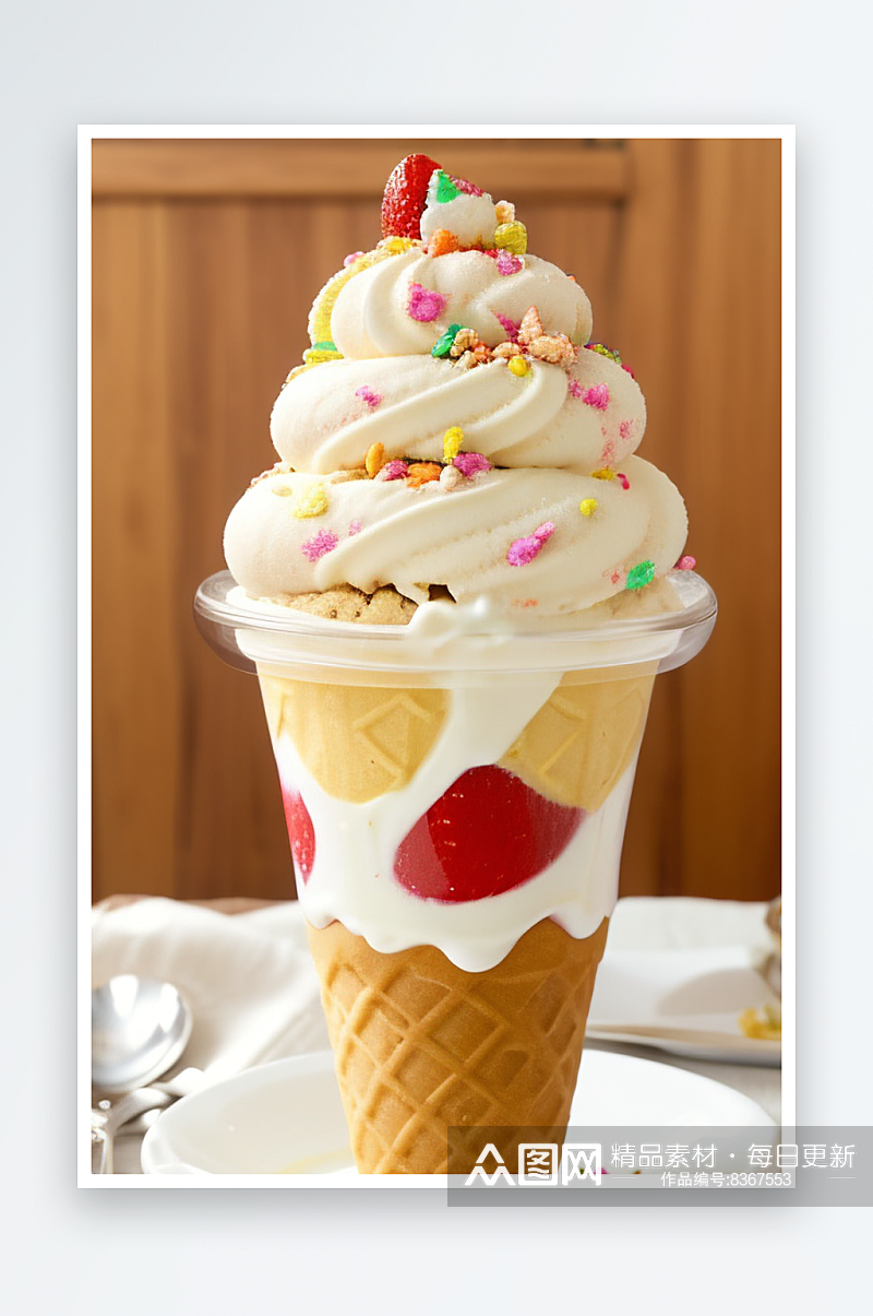 美味冰淇淋的制作秘诀素材