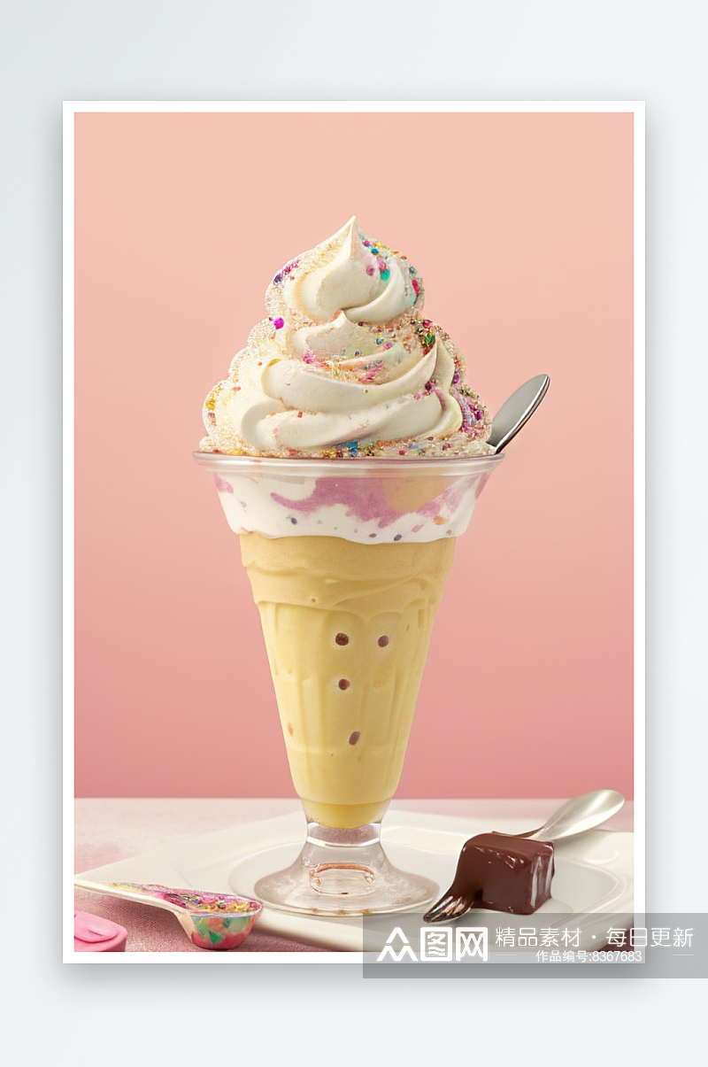 美味冰淇淋的地方特色素材