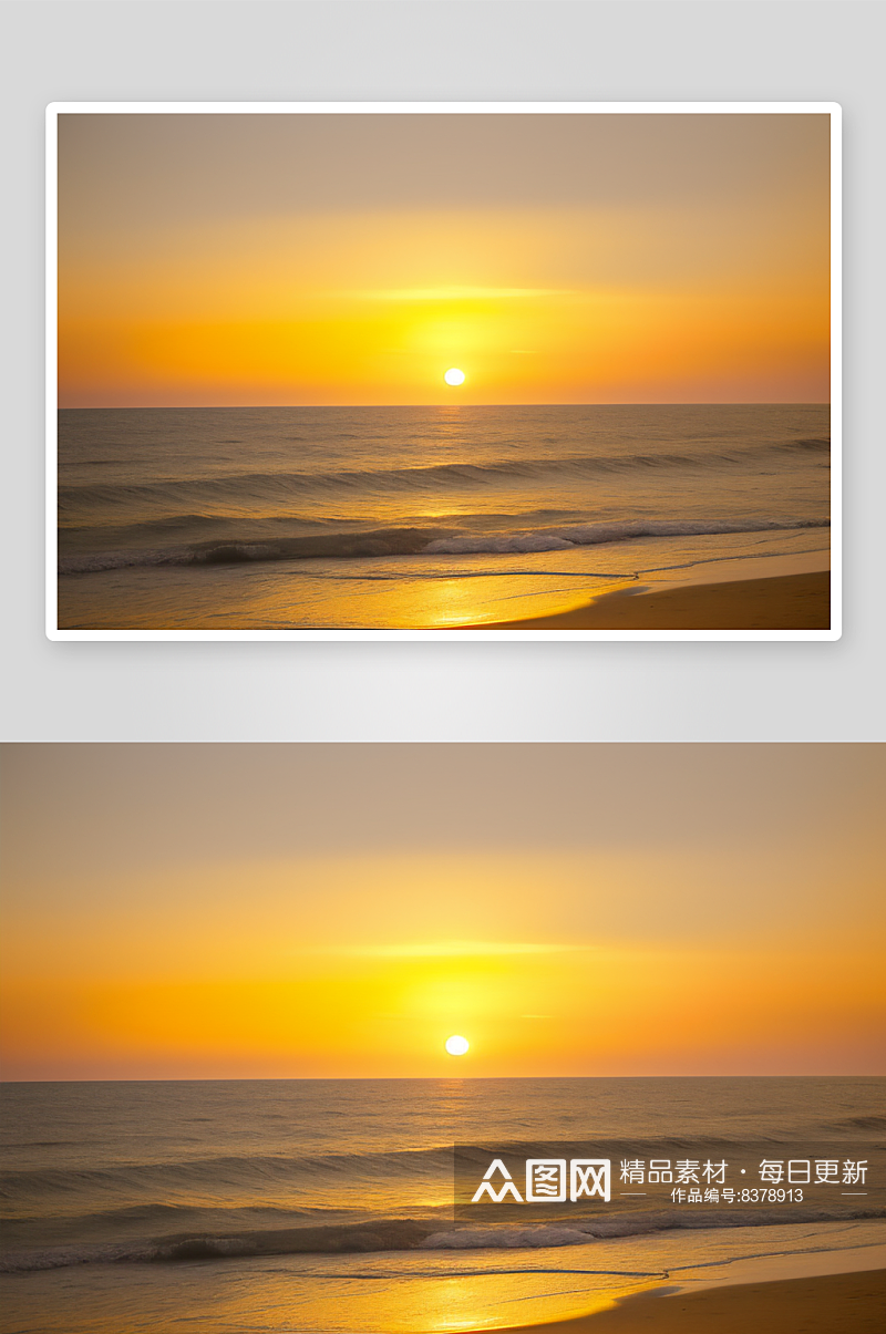海边日出的晨曦美景素材