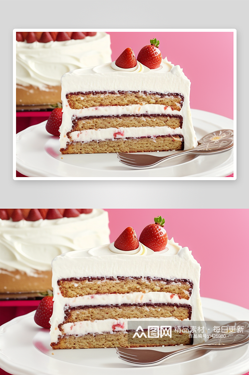 创新口味的草莓蛋糕尝试与探索素材