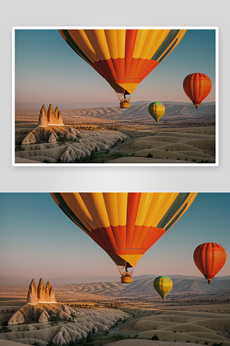 土耳其热气球在天空中留下美好回忆
