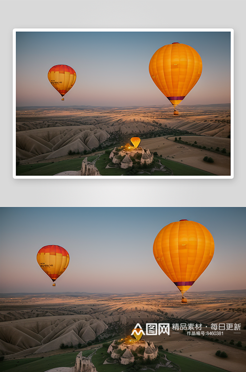 土耳其热气球徜徉云端的梦幻之旅素材