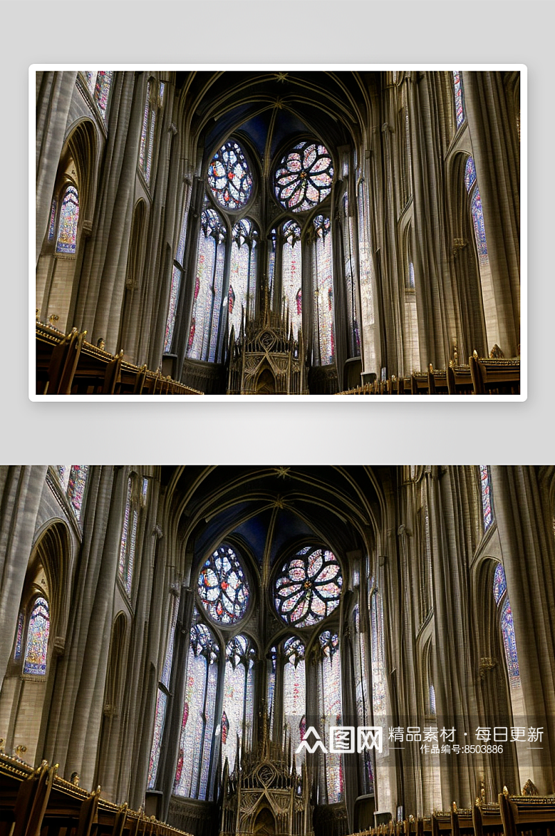 巴黎圣母院中世纪的宏伟之美素材