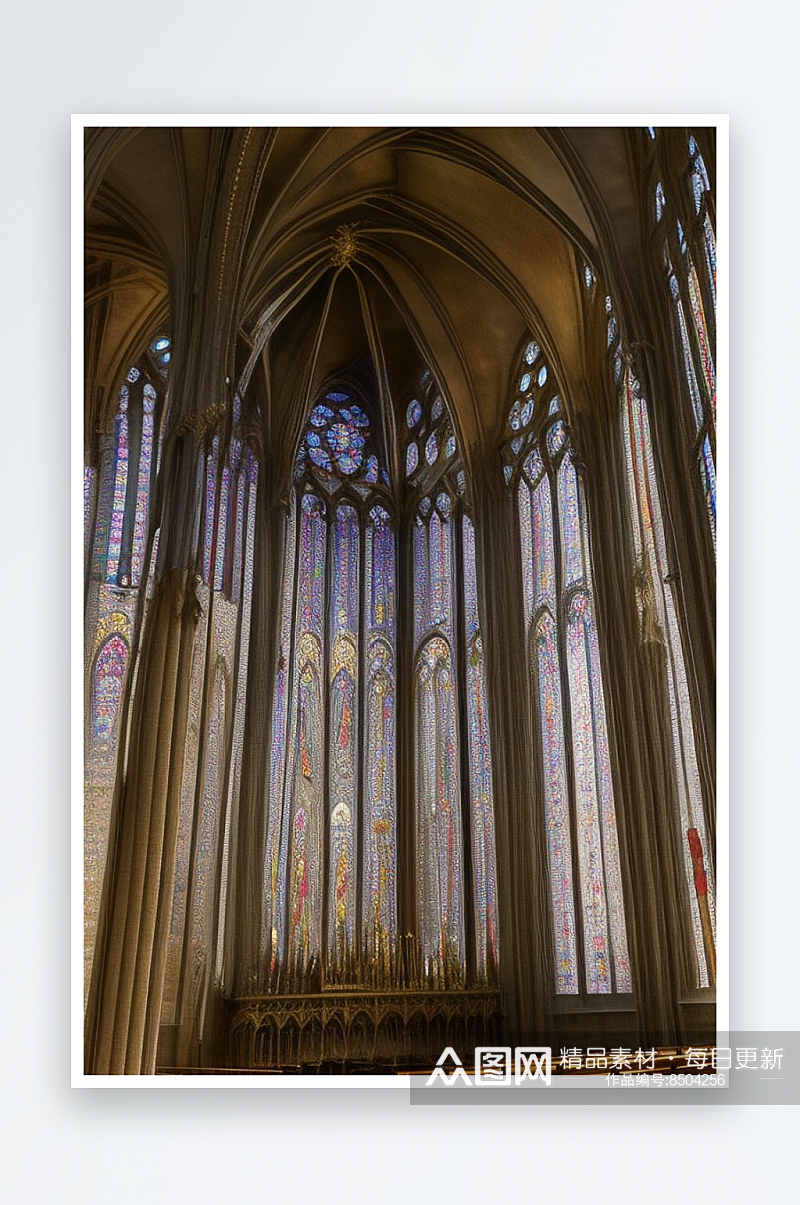 巴黎圣母院中世纪建筑的瑰丽典范素材