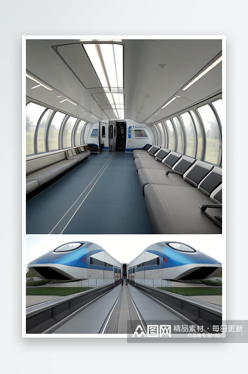 磁悬浮列车未来城市的主力交通工具素材