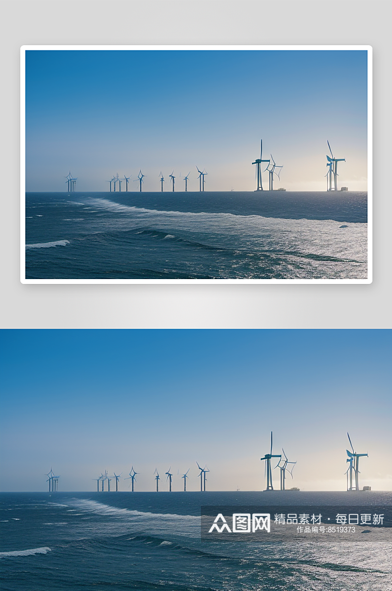蓝色能源海上大风车的崛起素材