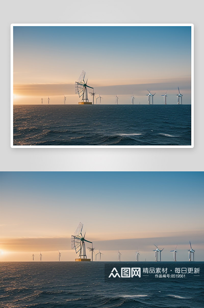 海上风力发电迈向绿色能源的里程碑素材