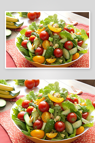 色彩缤纷的水果蔬菜沙拉
