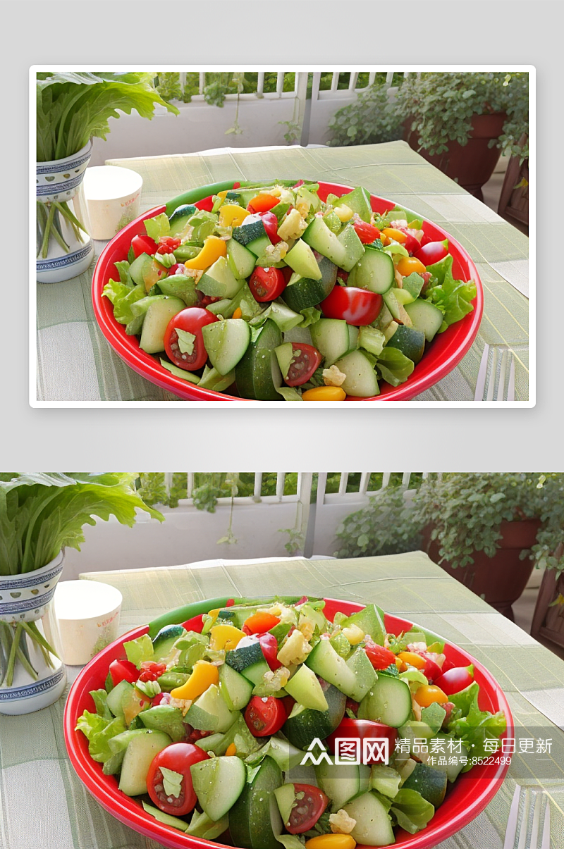 色彩缤纷的水果蔬菜沙拉素材