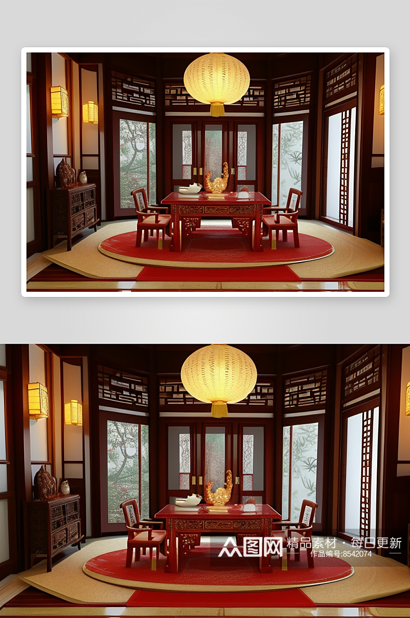 古典复古中式客厅的文化传承素材